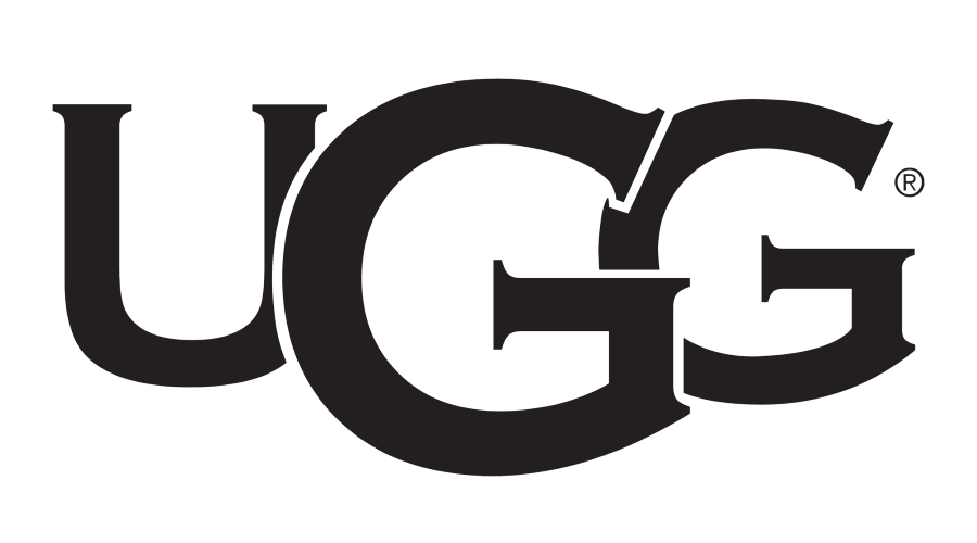 The image shows the UGG logo in bold, black uppercase letters with the UGG letters overlapping each other on a white background.