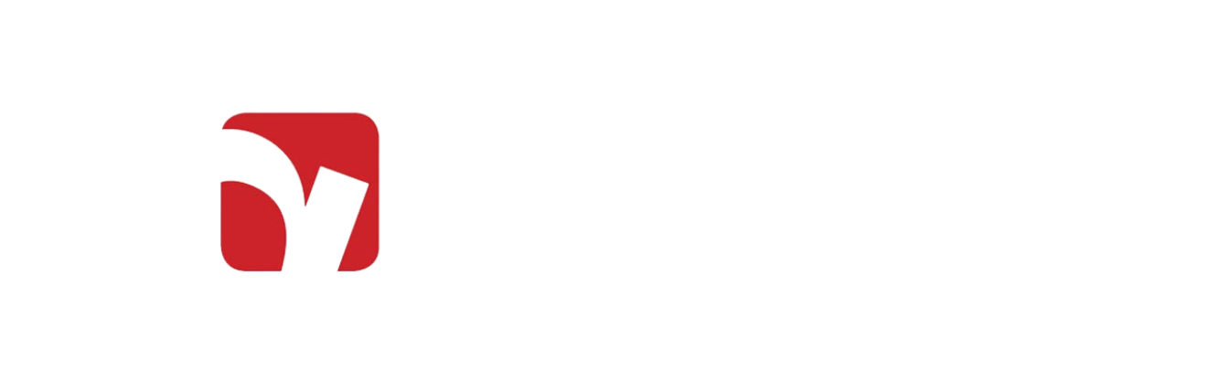 Logo with a red square featuring a white checkmark-like design on the left, followed by the word revere in lowercase white text on a light gray background.
