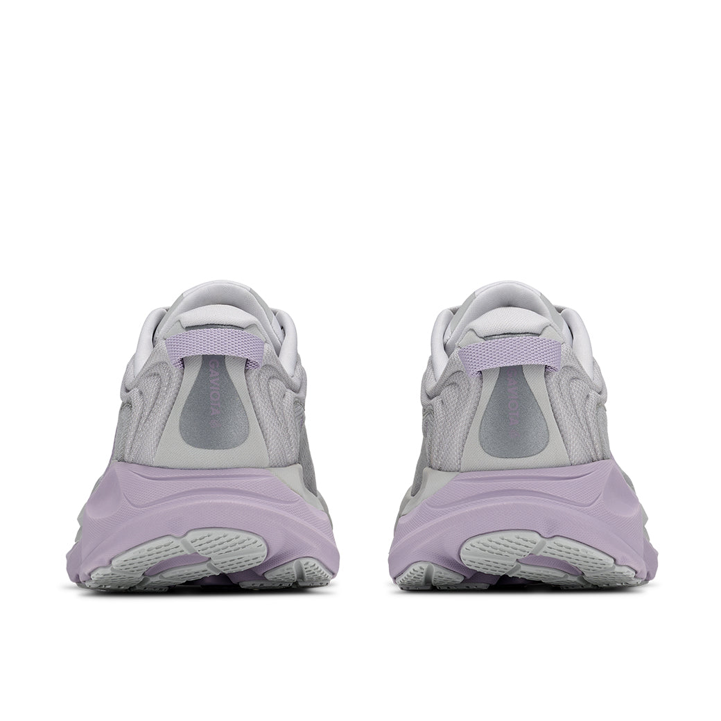 HOKA Women's Gaviota 6 Stardust/Mellow Lilac, rubber outsole and thick cushioned sole for foot pain relief.