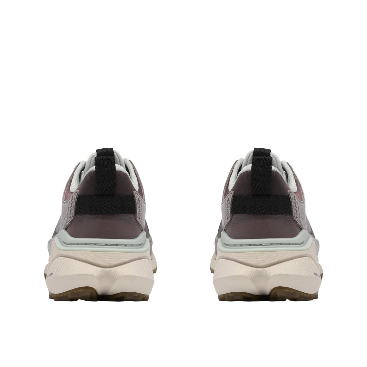 Rear view of CLARKS Women's Pace Trail Go Wide Mauve Combi waterproof hiking shoe with cushioned heel support.