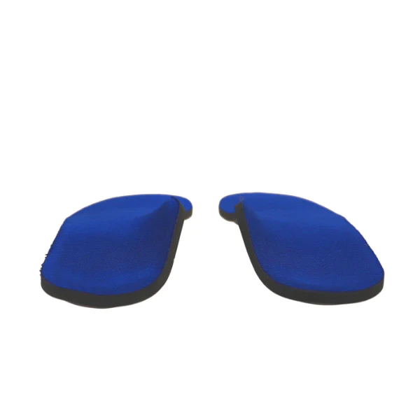 The SOVELLA Sovella S3000 Comfort Arch Support insoles, blue with black edges, deliver premium orthopedic arch support and are displayed on a white background.
