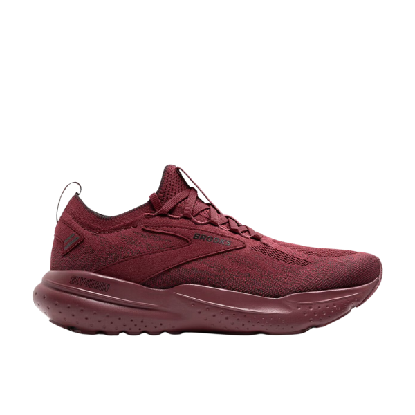 The BROOKS Mens Glycerin Stealth Fit 21 Truffle/Black (110421-699) features a textured knit upper, cushioned sole for comfort, and side Brooks logo, shown in a side profile against a white background.