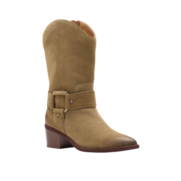 Clarks Womens Boots Morzine Rise Dark Sand Suede 10 Beige