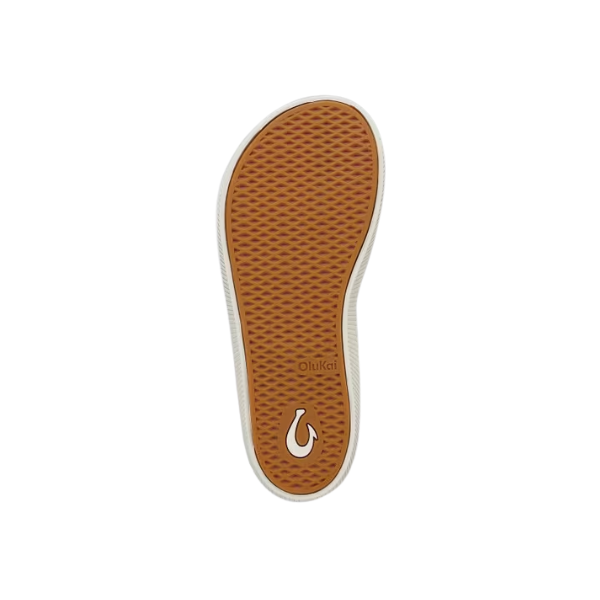 Brown shoe sole with a brand logo on a white background