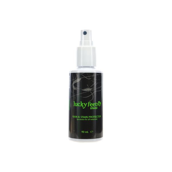 A 90 mL LUCKY FEET SHOE Rain and Stain Protector, waterproof spray for all materials.