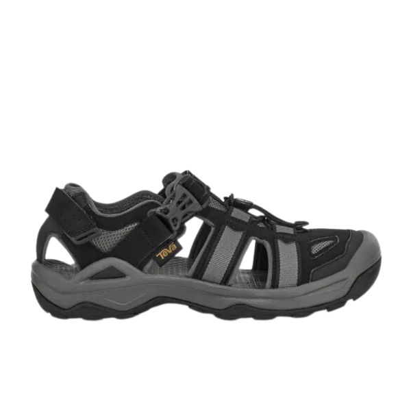 The Teva Mens Omnium 2 Hybrid Black is a closed-toe sports sandal with adjustable straps, quick-drying mesh and synthetic materials, Velcro heel closure, and rugged sole—ideal for outdoor adventures.