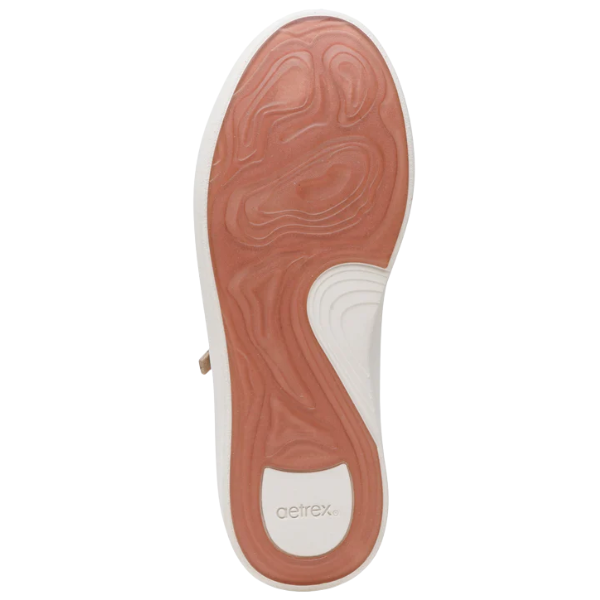Close-up of a shoe sole with 'Geox' branding on a white background