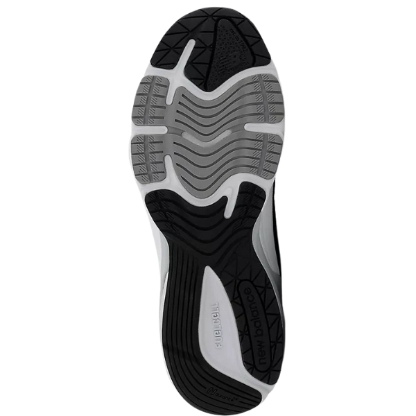 The sole of the NEW BALANCE W990NV6 Navy, featuring a black, gray, and white tread pattern.