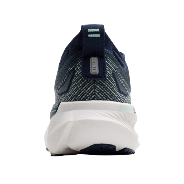 Rear view of the BROOKS Women's Glycerin GTS23 Wide Navy/White, with textured navy upper and thick white sole.