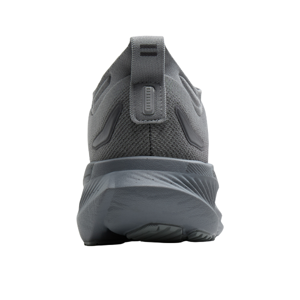The BROOKS Men's Glycerin GTS 23 Wide Grey is shown from the back, featuring structured support and detailed heel design.