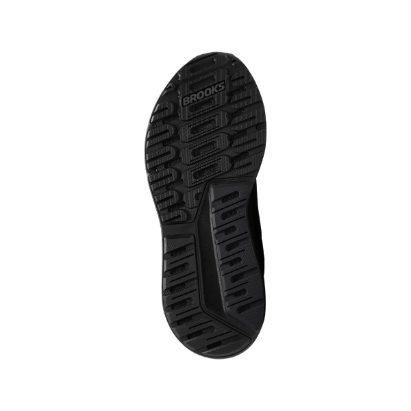 Bottom view of BROOKS Beast GTS 26 Wide Black/Black/Grey, showing GuideRails support for men's stability running.