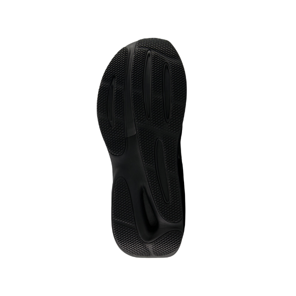 Textured black sole of the New Balance Men's 860V15 Black/Black with Fresh Foam X cushioning for stability.