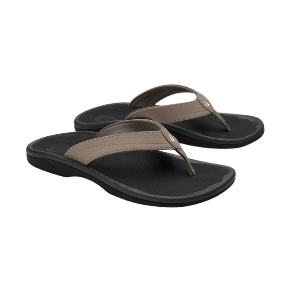 OLUKAI Women’s Ohana sandals in warm taupe, water-resistant with thick straps—perfect for the beach.