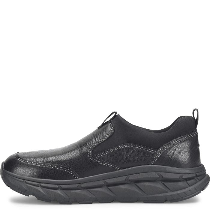 ALIGN Men's Protech Valent Black work sneaker, non-slip rubber outsole with high-traction tread, detail view.