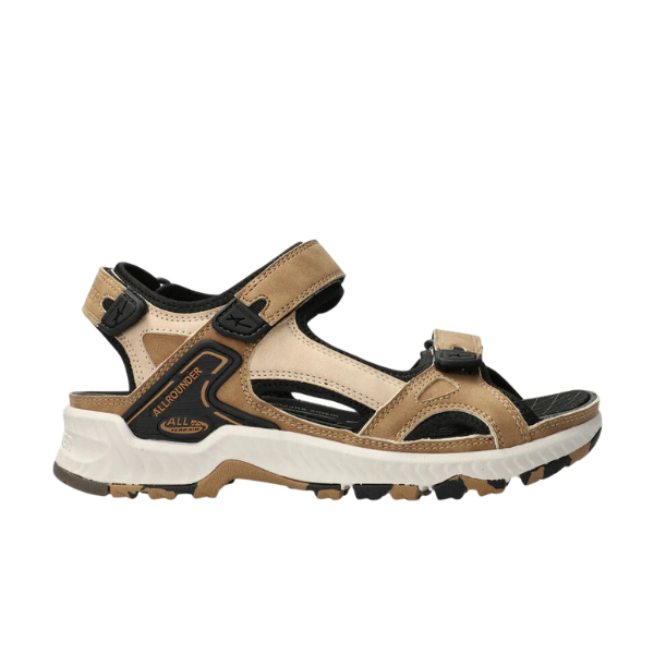 The ALLROUNDER Womens Westside in Brown/Taupe is an outdoor sandal with adjustable straps, cushioned footbed, and rugged tread for all-terrain use.