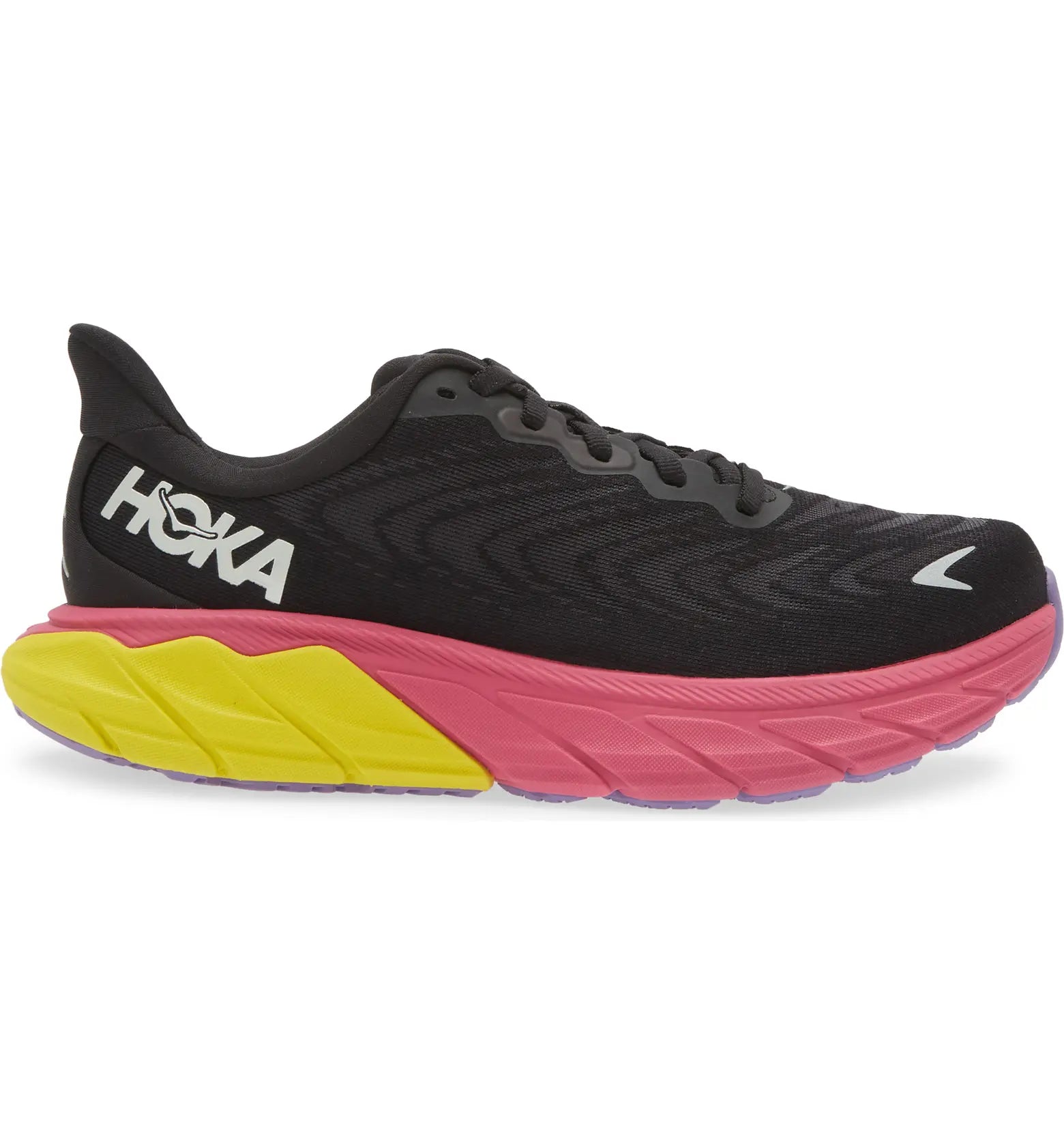HOKA Women's Arahi 6 Black/Pink Yarrow