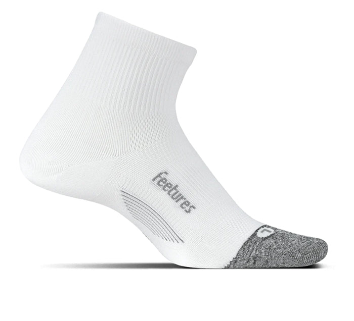 Feetures Elite Light Cushion Quarter Socks White