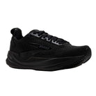 BROOKS Women's Ghost Max 4 Wide Black/Black running shoe, heel counter and DNA LOFT midsole, rear view.