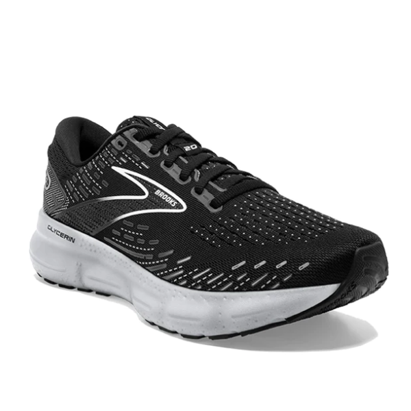 Brooks Glicerina femenina 20 ancho negro/blanco