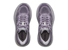 HOKA Women's Bondi 9 in Mellow Lilac/Purple Fog, max-cushioned foam midsole for foot pain relief.