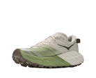 Top view of the HOKA Women's Speedgoat 7 White/Green trail shoe, lay-flat gusseted tongue and lightweight woven upper.