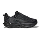HOKA Women's Gaviota 6 Black/Black running shoe, black mesh upper and cushioned black sole, angled view.