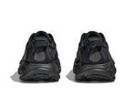 Rear view of the HOKA Women's Gaviota 6 Black/Black running shoe, heel pull webbing and stable heel counter.
