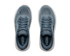 HOKA Women's Clifton 11 Navy/Gum Blue running shoe, faded navy upper with blue HOKA logo, side profile.