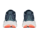 Rear view of the HOKA Women's Clifton 11 Navy/Gum Blue running shoe, heel counter and Active Foot Frame.