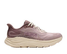 HOKA Women's Clifton 11 GLM Pink Opal/Quartzite running shoe, cushioned foam midsole and mesh upper, angled view.