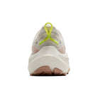 Rear view of the BROOKS Women's Ghost Trail Arctic Wolf/Rose/Nightlife with a cushioned heel counter.
