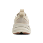Rear view of the BROOKS Women's Ghost Max 4 Beige/White shoe, heel counter and DNA LOFT midsole.