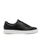 CLARKS Men's Code C Lace Wide Black Leather shoe, soft leather upper and C360 foam sole, angled view.