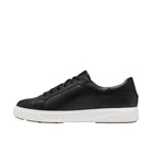 CLARKS Men's Code C Lace Wide Black Leather shoe, lace fastening and visible foam window, side profile.