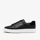 CLARKS Women's Code C Lace Wide Black Leather lace-up sneaker with C360 FOAM cushioning, side profile view.
