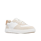 CLARKS Women's Code C Court Wide White Combi sneaker, durable rubber outsole for everyday grip, outsole view.