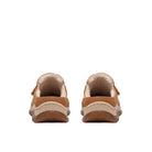 Rear view of the CLARKS Women's Orlene Clog Tan Leather slip-on, open back and tonal leather trim.