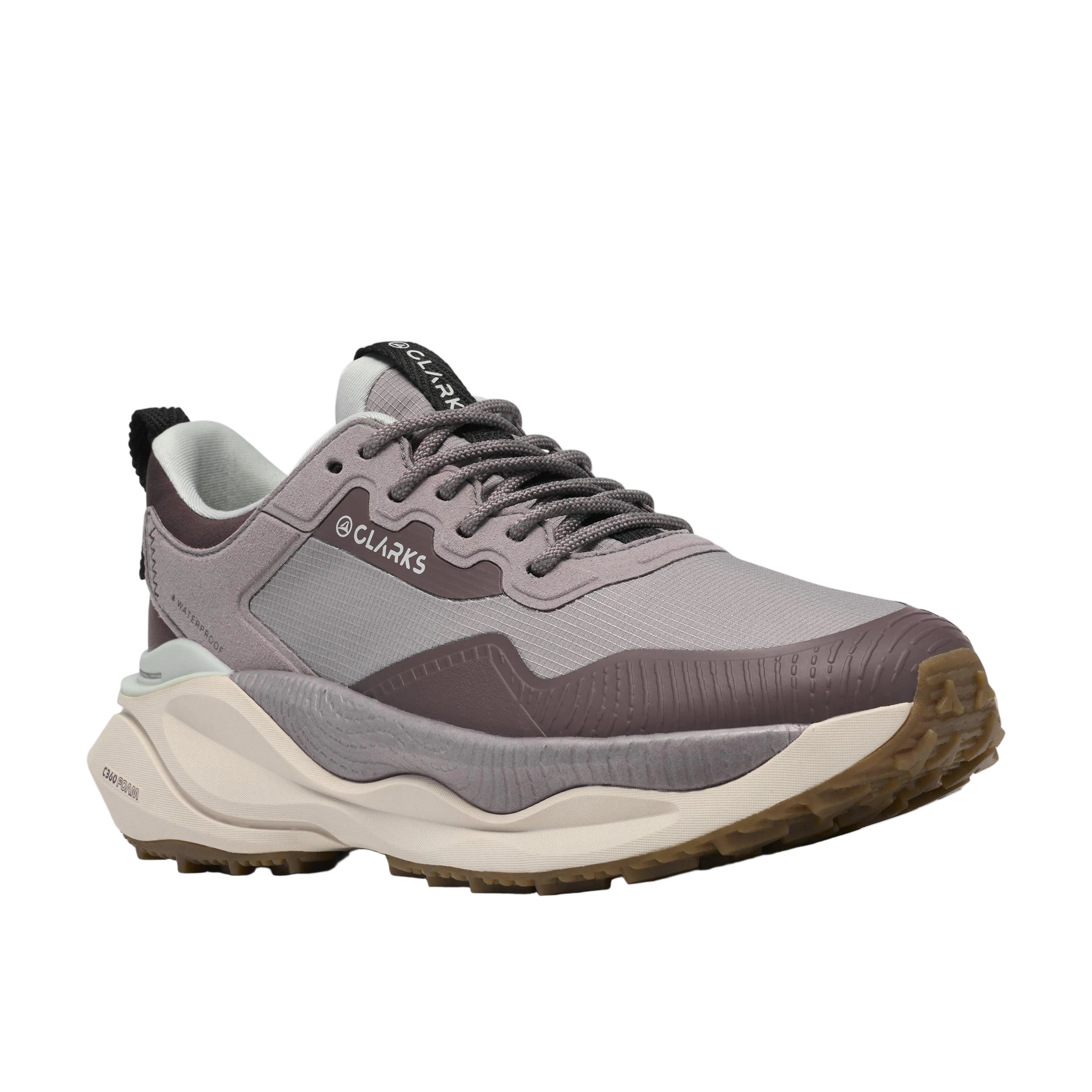 【④】 Clarks Women's Pace Trail Go Waterproof Wide Mauve Combi – Lucky