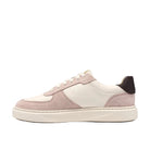 CLARKS Women's Code C Court Wide Pink Combi basketball-inspired trainer with C360 FOAM cushioning, side profile.