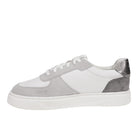Top view of the CLARKS Women's Code C Court Wide Grey Combi sneaker showing lace fastening and padded collar.