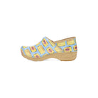 DANSKO Women's XP 2.0 Butter Patent clog, patent upper and rocker sole, side profile view.