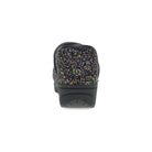 DANSKO Women's XP 2.0 Clog Black Glitter, TPU heel counter and 1.7 inch heel, rear view of the clog.