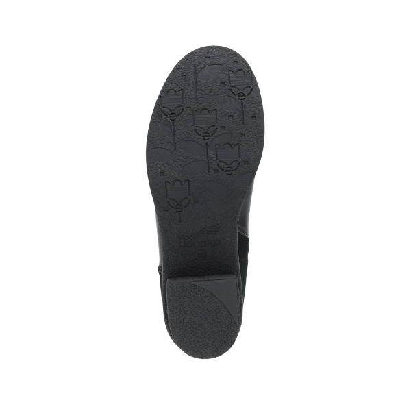 Black sole with textured floral tread from the orthotic-friendly DANSKO Women's Denay Black line.