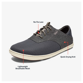 OluKai Men's Nohea Moku Sneaker Grey