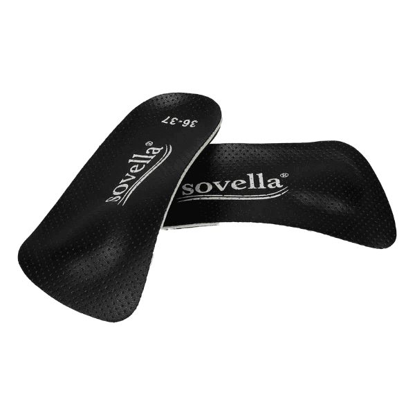 Pair of black orthotic arch support insoles