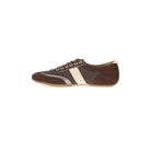 DANSKO Women's Milana Chocolate/Pewter Suede ballet flat, TR rubber sole, side profile view.