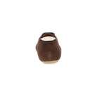 DANSKO Women's Milana Chocolate/Pewter Suede flat, inside view showing Nappa leather socklining.