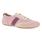 DANSKO Women's Milana Pink/Berry Leather flat, soft pink leather upper, angled side view.