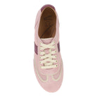 DANSKO Women's Milana Pink/Berry Leather flat from above, Natural Arch removable footbed.