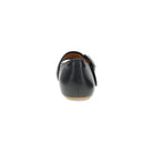 DANSKO Women's Matilda Mary Jane Black leather flat, padded heel collar and stitched counter, rear view.
